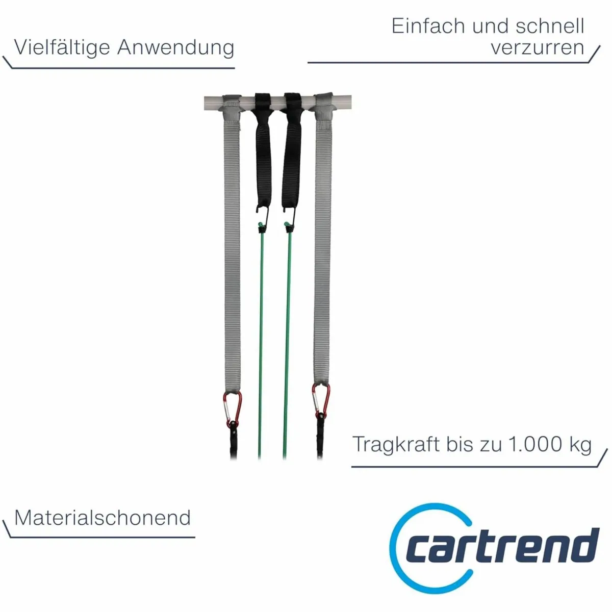 Cartrend Zurrschlaufen Set, 4 Stück, hohe Zurrkraft, vielseitig einsetzbar 2