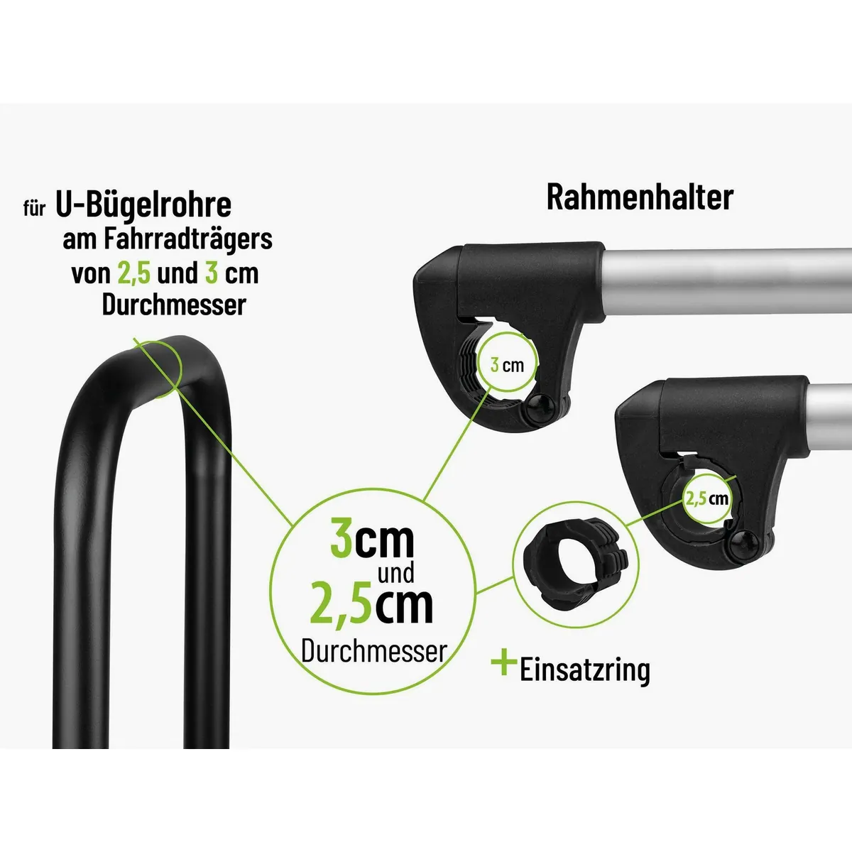 EUFAB Fahrradträger-Rahmenhalter, stabiler Halt für Ø 25+30mm Rohre, 2 Stück 5