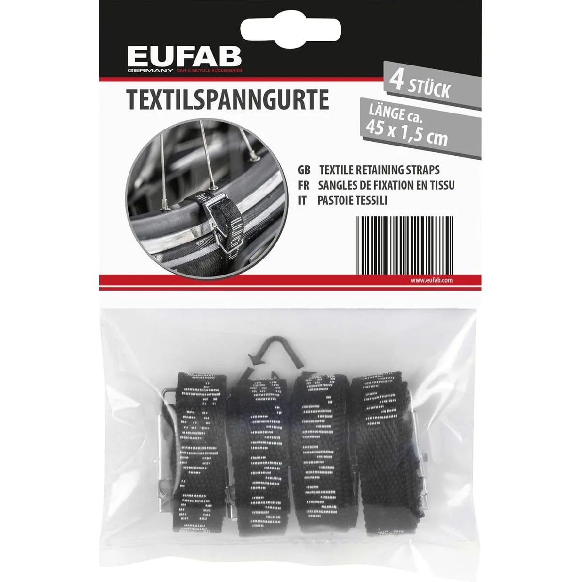 EUFAB Textilspanngurte 45 cm, strapazierfähig, sicher, 4er-Set 3
