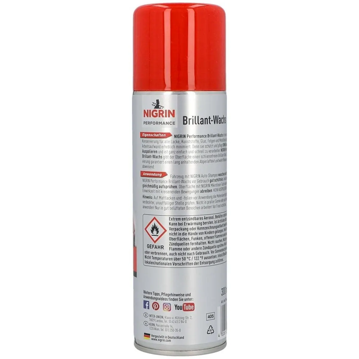 Nigrin Brillant-Wachs Glanz Detailer 300ml, intensive Pflege für Lack und Oberflächen 2