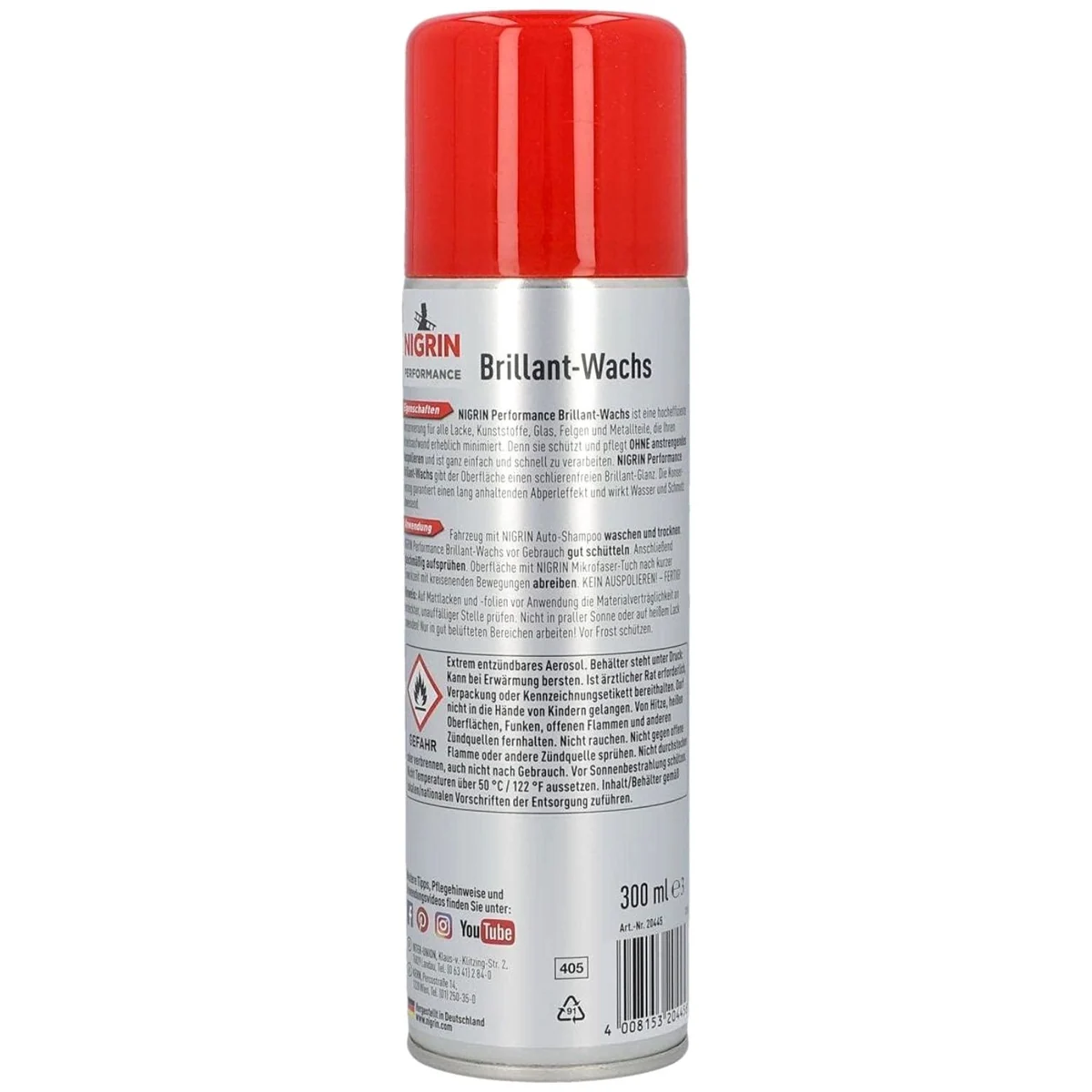 Nigrin Brillant-Wachs Glanz Detailer 300ml, intensive Pflege für Lack und Oberflächen 3