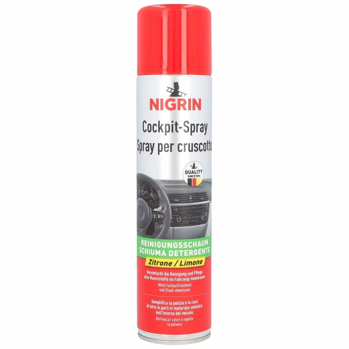 Nigrin Cockpit-Spray 400ml, effektive Kunststoffpflege und Reinigung