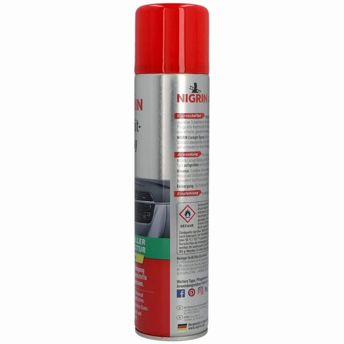 Nigrin Cockpit-Spray 400ml, effektive Kunststoffpflege und Reinigung 3