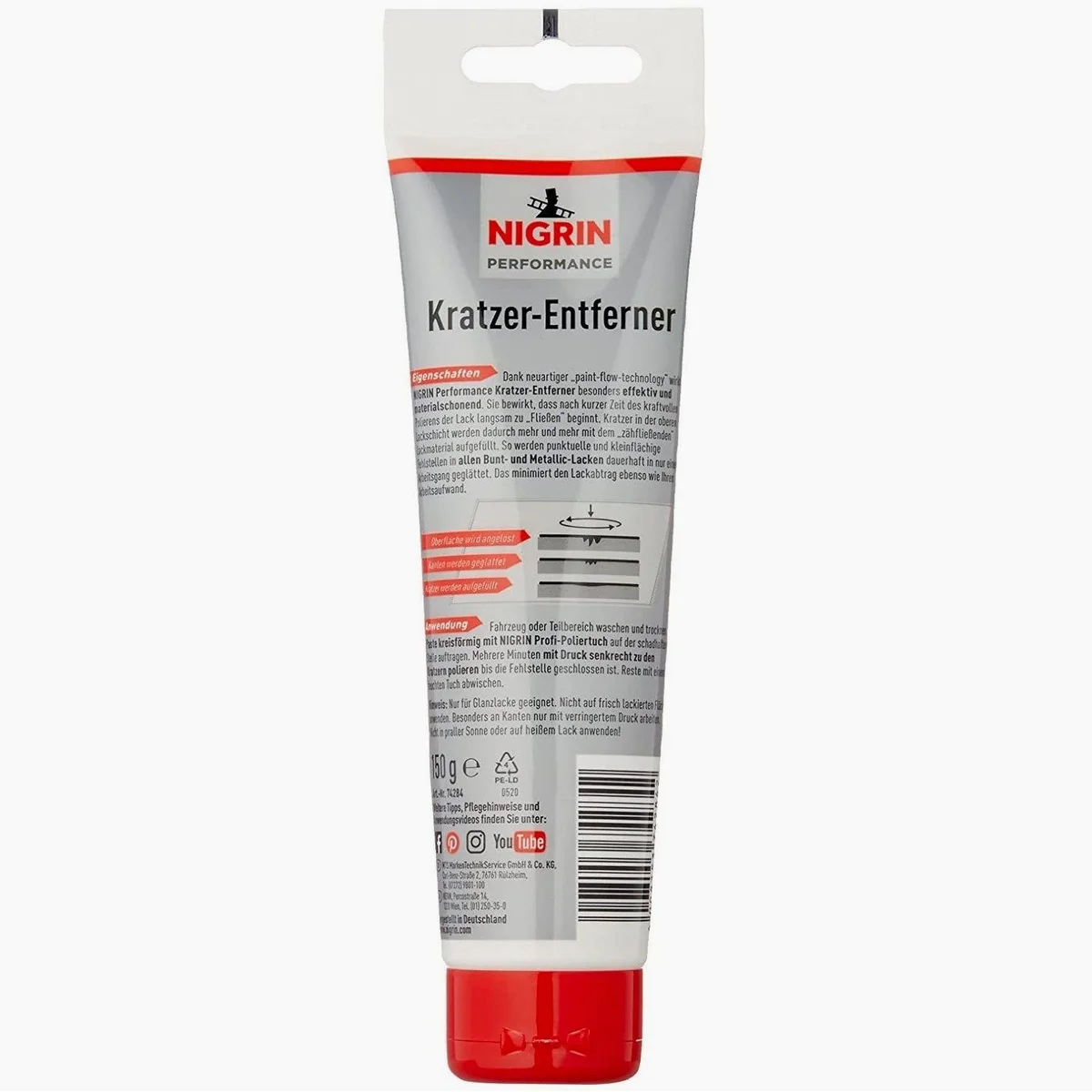 Nigrin Kratzer-Entferner 150g Tube, effektive Lackpolitur für Bunt- und Metallic-Lacke 2