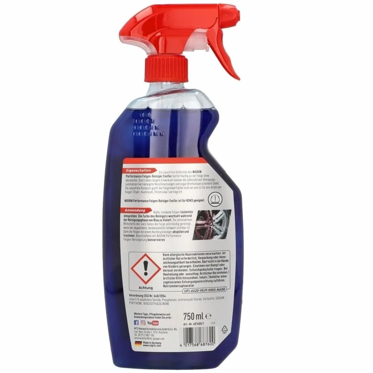 Nigrin Felgen-Reiniger EvoTec 750ml, selbstaktive Gelformel, RDKS-geeignet 4