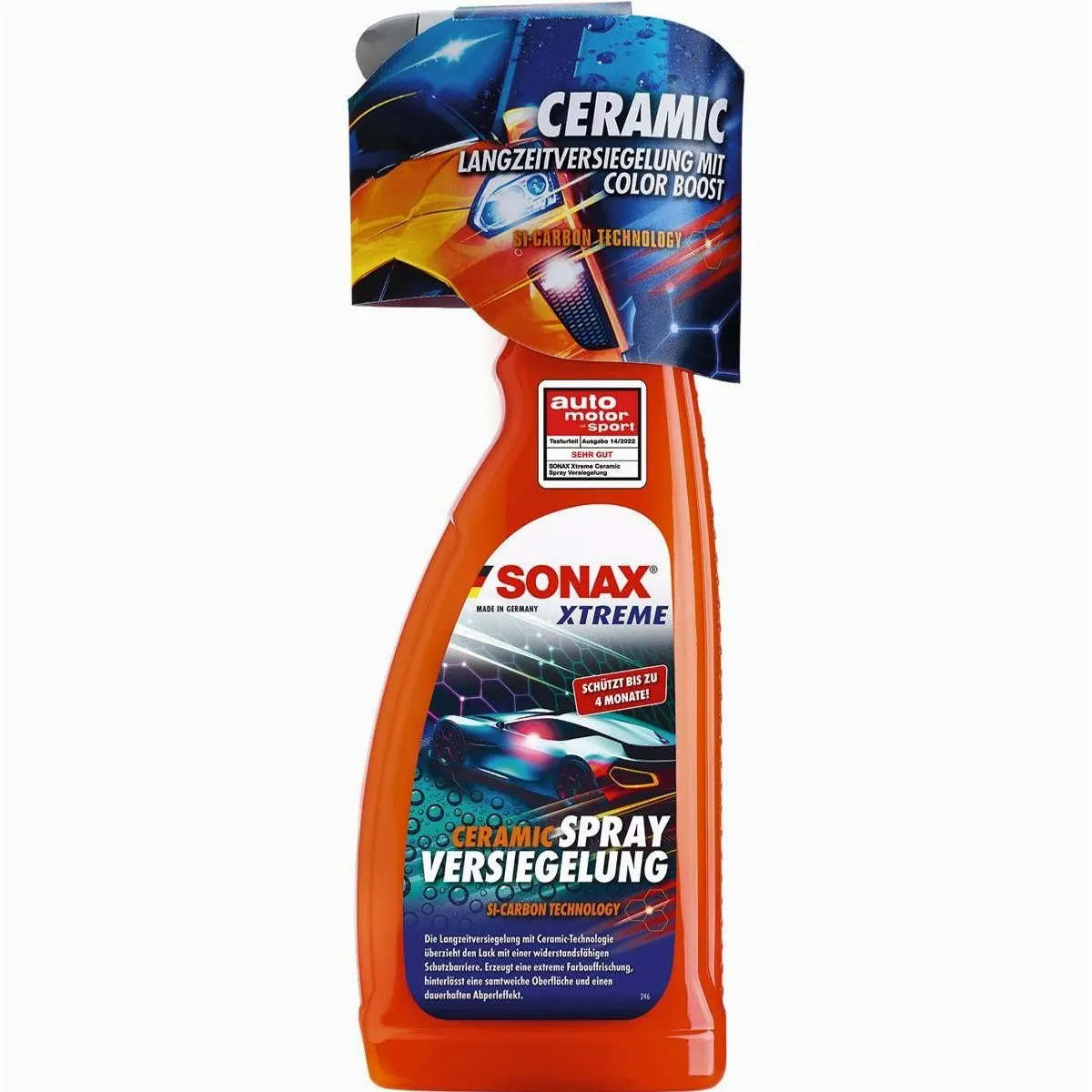 Sonax Xtreme Ceramic Spray Versiegelung 750 ml, hochglänzender Schutz, Si-Carbon-Technologie