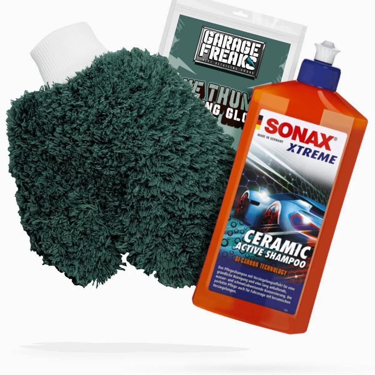 Sonax XTREME Ceramic Active Shampoo & Mikrofaser Waschhandschuh, gründliche Reinigung & Schutz