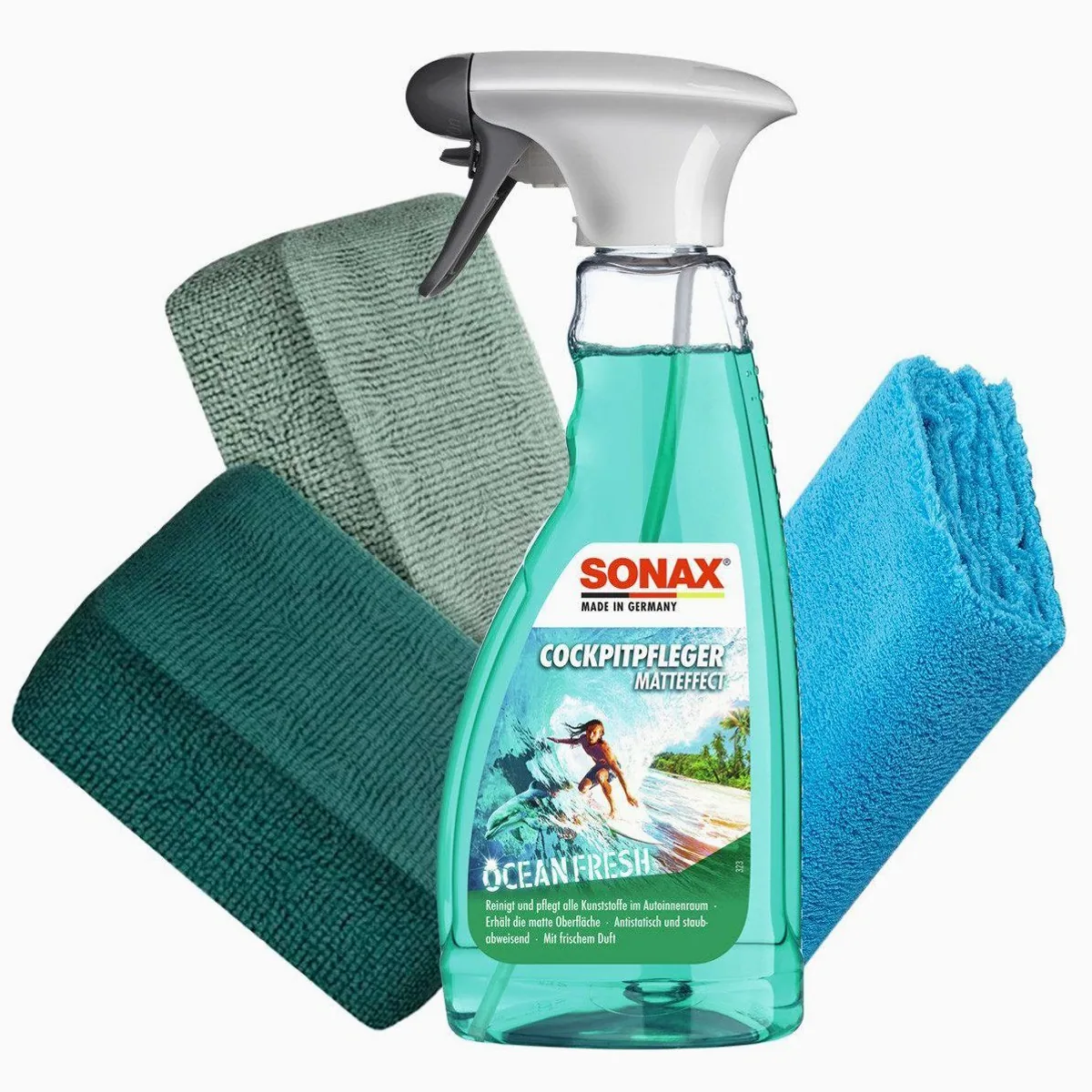 Sonax Cockpit Pflege Set, matteffekt, Ozeanfrische Duft, staubabweisend