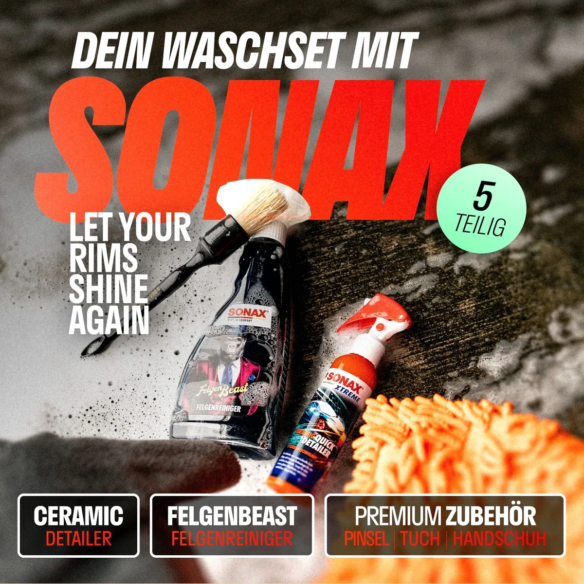 Sonax Felgenreinigung & Versiegelung Set, umfassende Pflege für Felgen 2