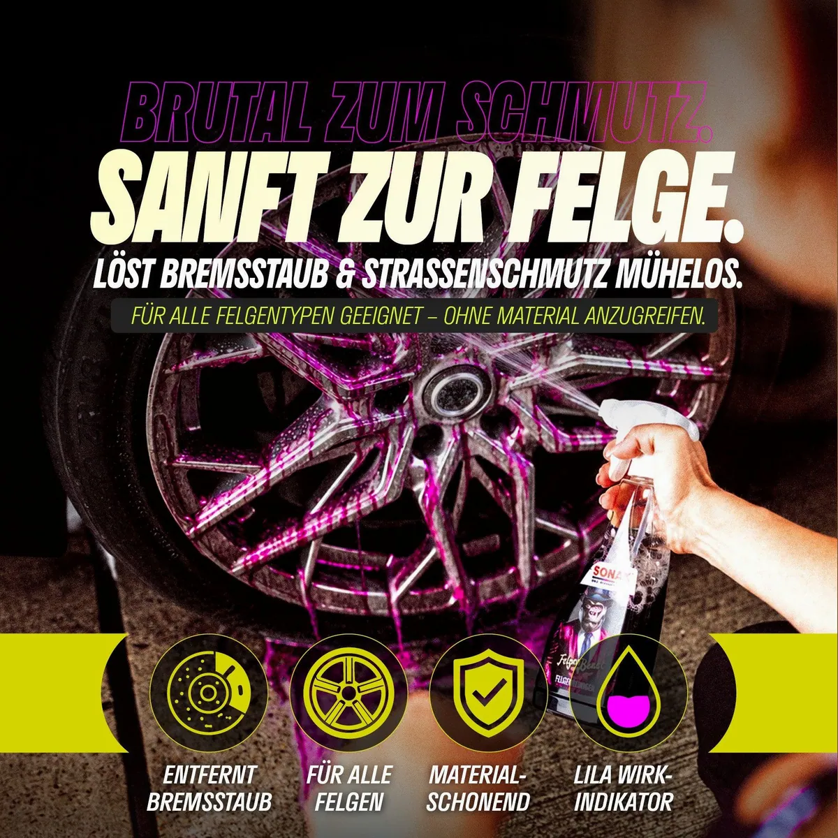 Sonax Felgenreinigung & Versiegelung Set, umfassende Pflege für Felgen 5