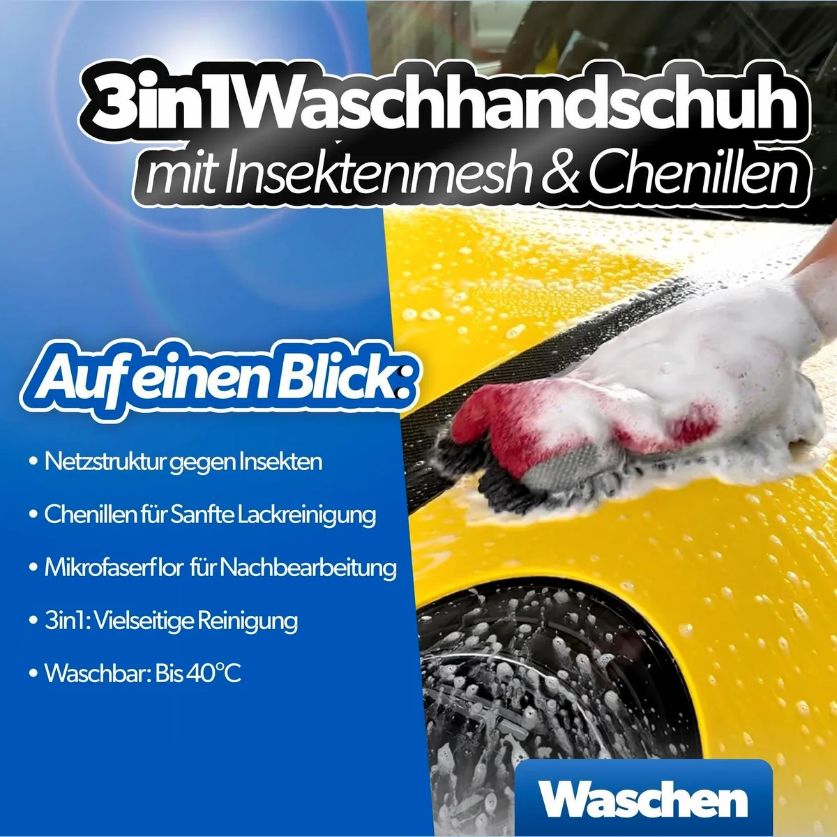 Sonax Glanz Shampoo Waschset, sanft zur Lackoberfläche, inkl. Waschhandschuh 4
