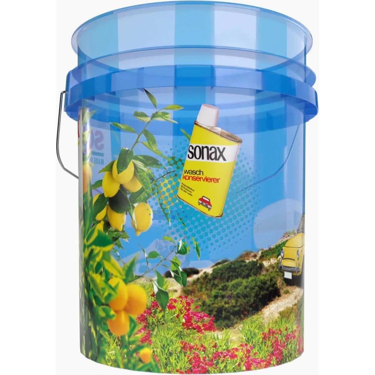 Sonax Wascheimer Capri Eimer Set, 19 Liter, robust, mit Schmutzsieb 3