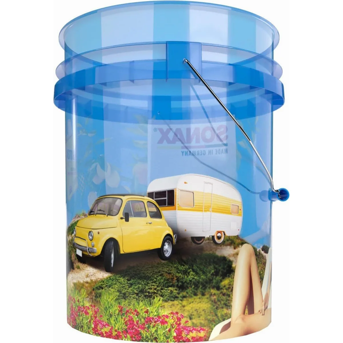 Sonax Wascheimer Capri Eimer Set, 19 Liter, robust, mit Schmutzsieb 4