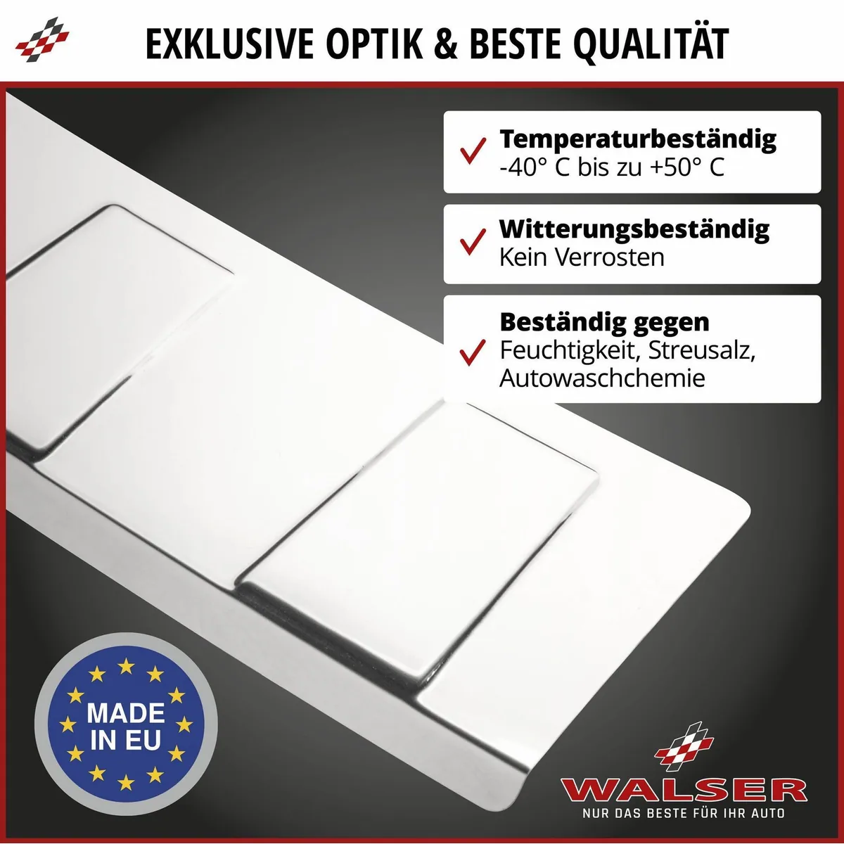 Walser Ladekantenschutz, Edelstahl, präzise Passform für VW Golf Sportsvan VII 5
