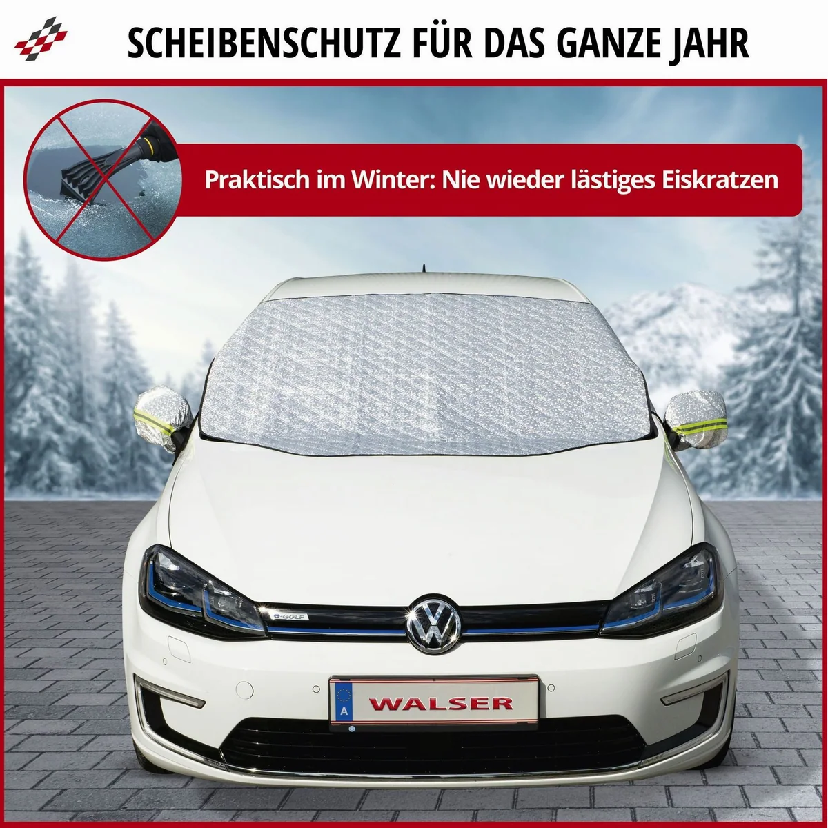 Walser Autosonnenschutz Thermoscheibenschutz, 4-lagiges Verbundmaterial, mit Seitenspiegelabdeckungen 2