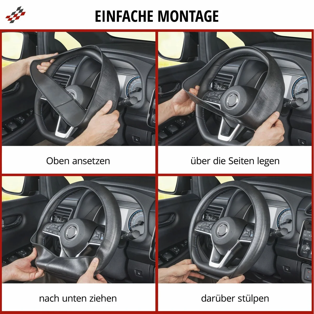 Walser Lenkradbezug Soft Grip, rutschfest & komfortabel — 38 cm grau 3