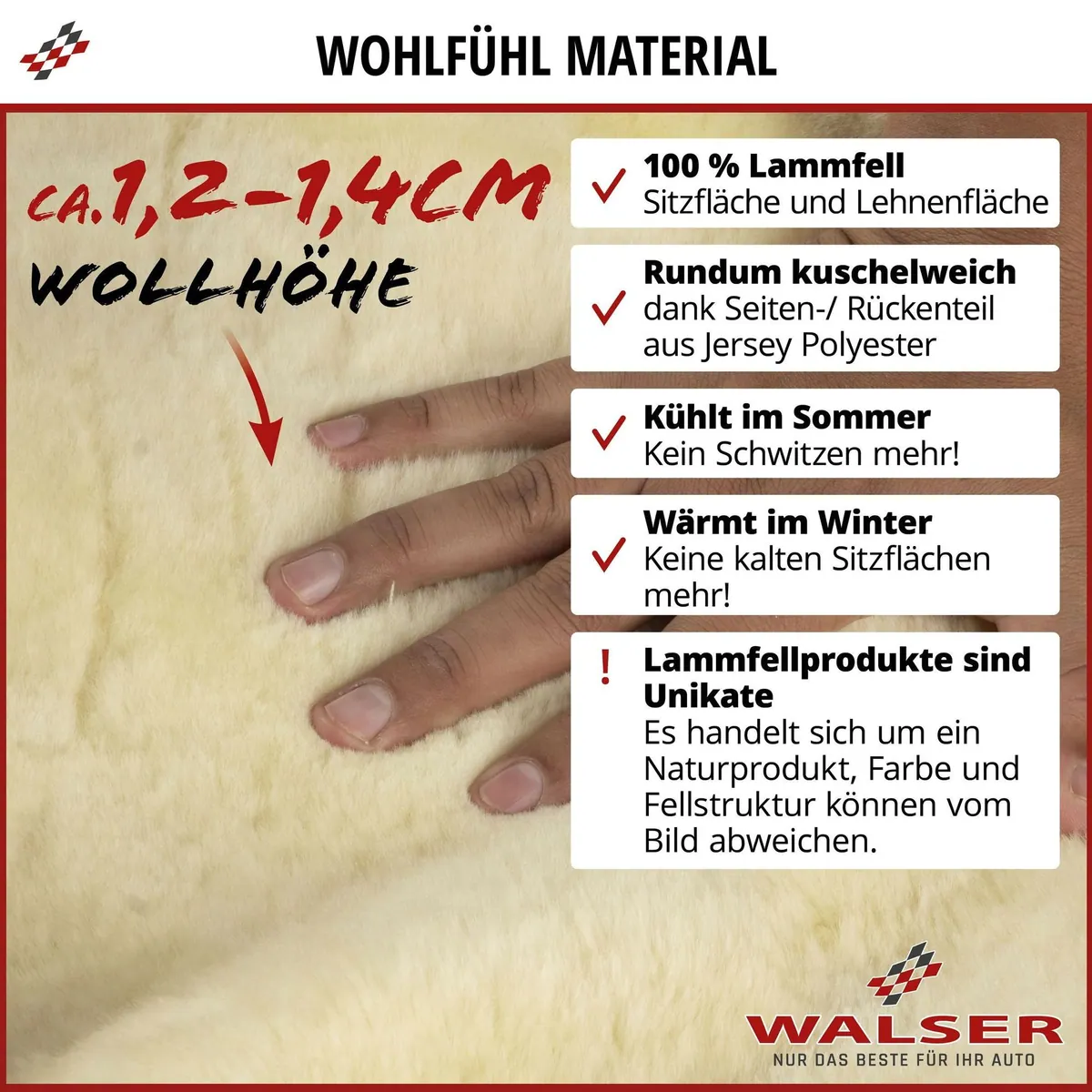 Walser Autositzbezug Iva, Komfort mit Naturfell, elegantes Design 3