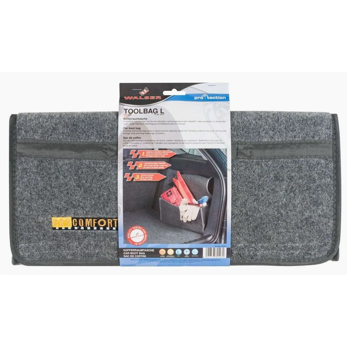 Walser Toolbag Kofferraumtasche Größe L, strapazierfähig, praktische Aufbewahrung, universelle Passform 2