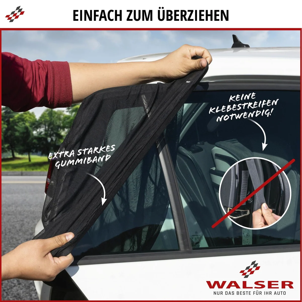 Walser Autosonnenschutz, optimaler Schutz vor Sonne und Insekten — 2 Stück 4