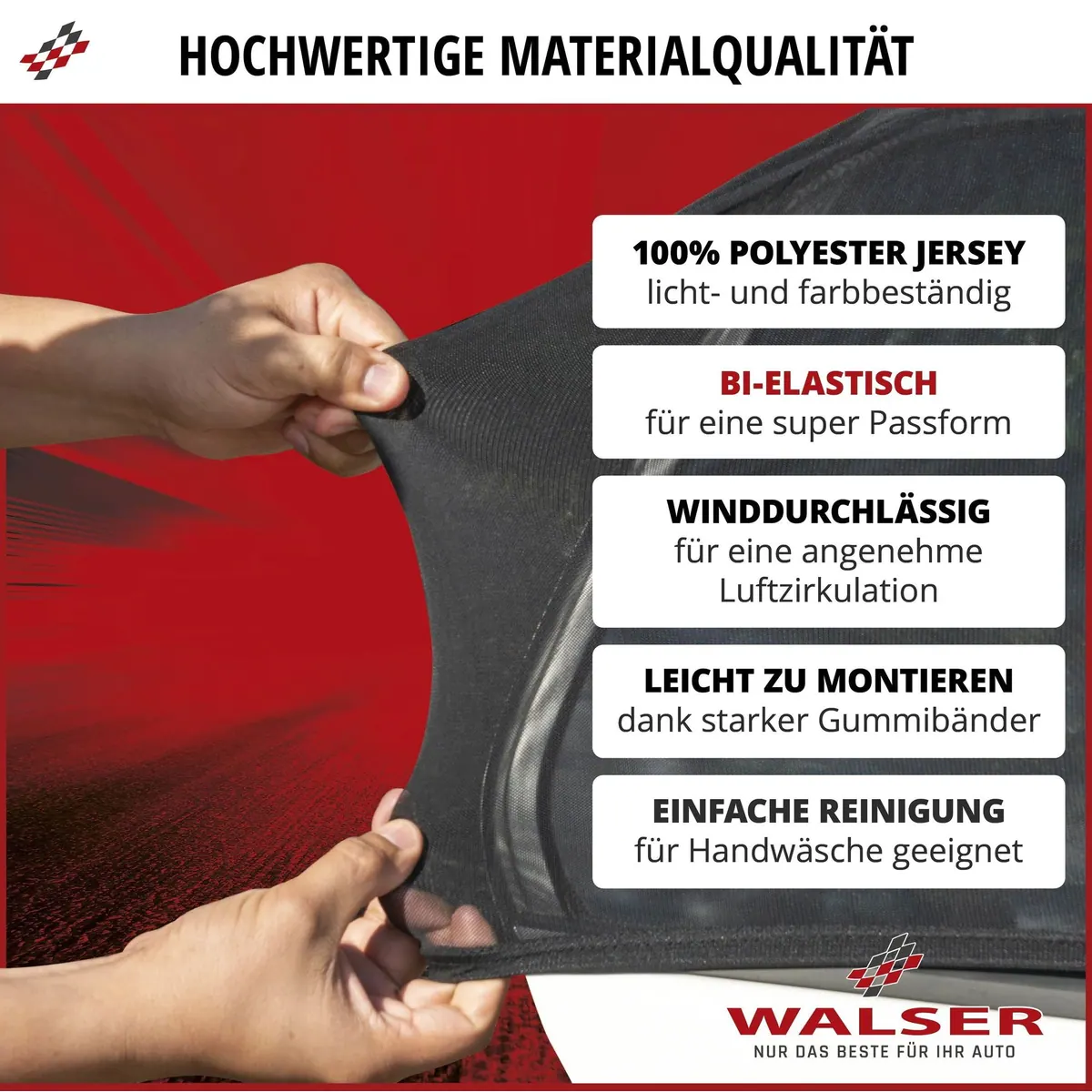 Walser Autosonnenschutz, optimaler Schutz vor Sonne und Insekten — 2 Stück 5
