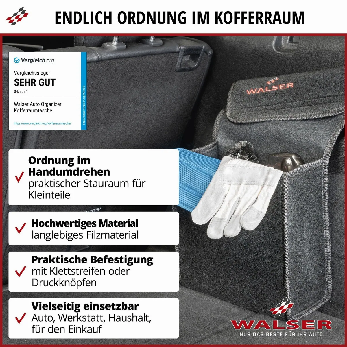Walser Auto-Rückenlehnenschutz Toolbag Gr.S, praktischer Stauraum, robustes Material 2
